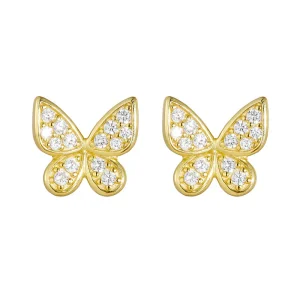 CZ Cubic Zirconia Butterfly Jewelry Stud Earrings
