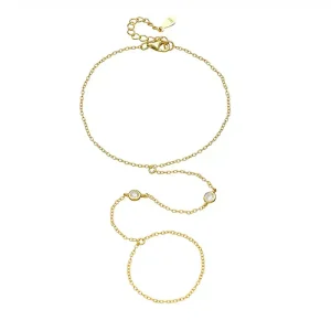 14K Gold Plated CZ Zircon Geometric Circle Ring Bracelets