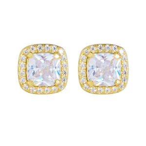 Zircon Geometric Square Stud Earrings