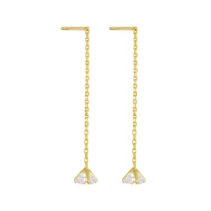 Cz Zircon Drop Chain Stud Earrings For Gifts