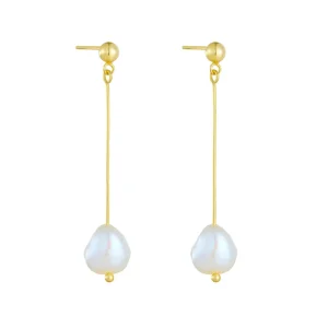 Long Tassel Simulated Drop Pearl Stud Earrings