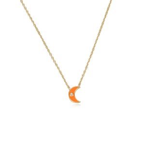 Peishang Fine Jewelry Necklace Enamel Craft Moon Cubic Zirconia Star Simple Fashion Necklace for Women's Gift