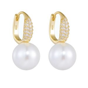 Stylish Zircon Silver 925 Pearl Earrings Chic Sterling Silver Jewelry for Women