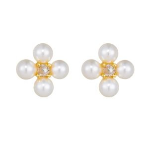 Peishang Wholesale Jewelry 925 Sterling Silver Gold Plated Cz Zircon Star Flower Stud Earrings