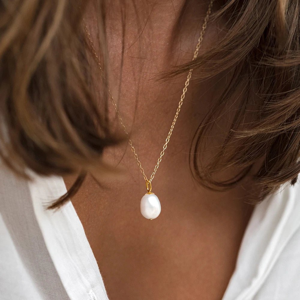 Peishang Wholesale Jewelry 925 Sterling Silver Gold Plated Single Stone Natural Freshwater Bracelet Pearl Necklace for Women - Image 3