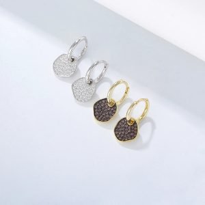 Trendy Woman 925 Sterling Silver Luxury Earring Huggie Two-Tone Plating Jewelry Vintage Earrings