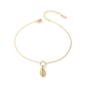 Peishang INS Minimalist Simple Trendy Boho Chain Anklets Cubic Zirconia Cute Adjustable Charm Anklets S925 Silver Jewelry