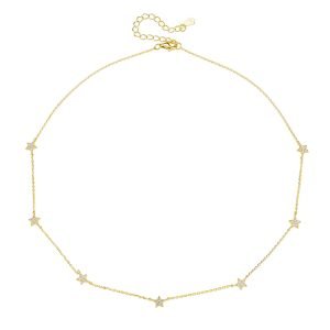 New Gold Plated Star Charm Necklace Factory Wholesale Girls Designer 925 Sterling Silver Star Necklace