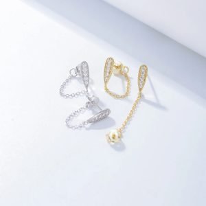 Luxury Beautiful Zircon Stone Woman Dangle Drop Earring Design Chain Inspired Earrings