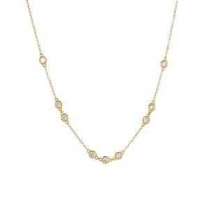 Peishang Wholesale 925 Delicate Jewelry Bezel Diamond bar Choker Necklace