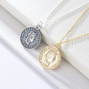 925 Sterling Silver Antique Jewelry Retro Switzerland Hero Confederatio Helvetica 5 1988 Round Coin Necklaces