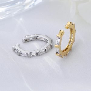 Top Quality New Design Wholesale Fashion Woman Luxury Rectangle Zircon Ear Cuff Earrings