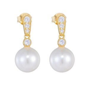 Handmade Mother of Pearl Jewelry Exquisite Zircon Pearl Earrings for Women
