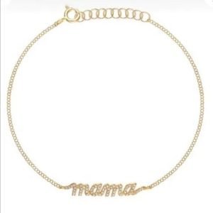 Dainty 925 Sterling Silver 14K Gold Plated Delicate Pave Zircon CZ Letters MAMA Bracelet Jewelry for Mother's Gift Wholesale