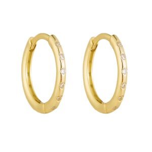 Peishang Wholesale Jewelry 925 Sterling Silver 14K Gold Plated Mini Series Small Cz Zircon Sample Hoop Huggies Earrings