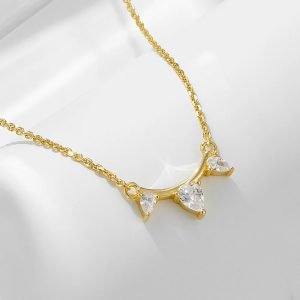 Fashion 925 Silver Diamond Necklace Light Luxury Love Heart Zircon Necklace Chain Women Jewelry