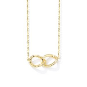 New Trendy Custom Chain Necklace Double Irregular Twisted Shape Pendants Gold Plated Necklace