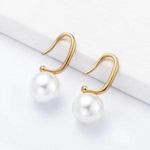 2024 New Technology Design Minimalist Design Style Korean Popular Gold Plated Woman Natural Pearl Earring