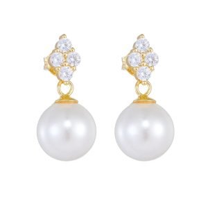 925 Sterling Silver Pearl Drop Earrings Beautiful Silver Jewelry for Women